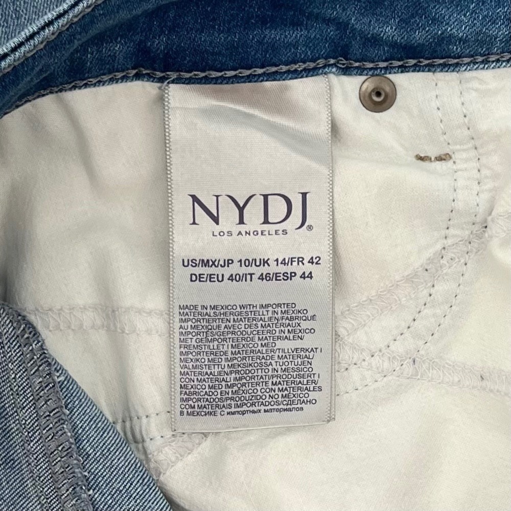 NYDJ Womens Marilyn Straight Leg Mid Rise Jeans Size 10 Blue Lift Tuck Stretch - Picture 6 of 11